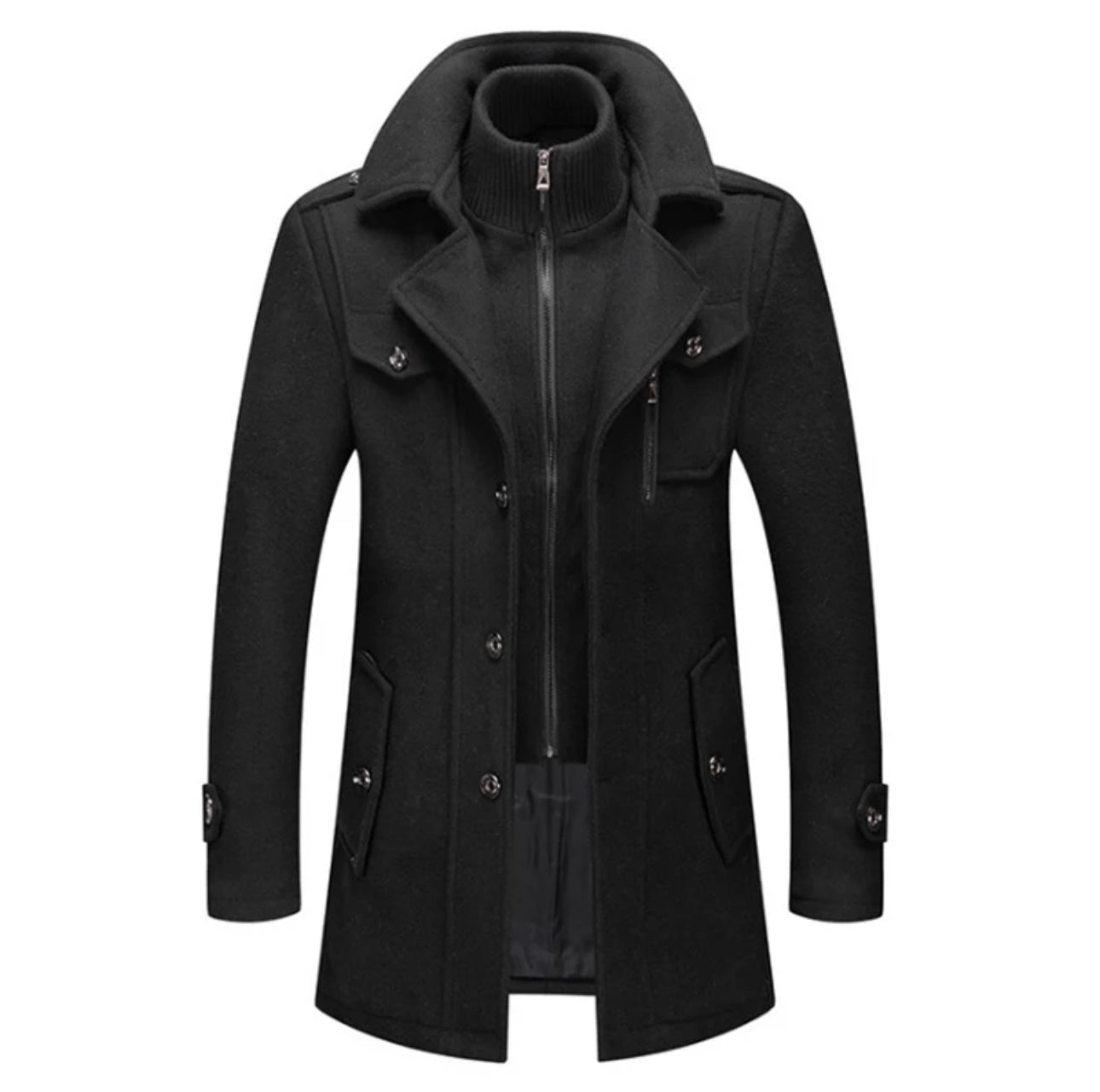 TRENCH OVERCOAT - BLACK