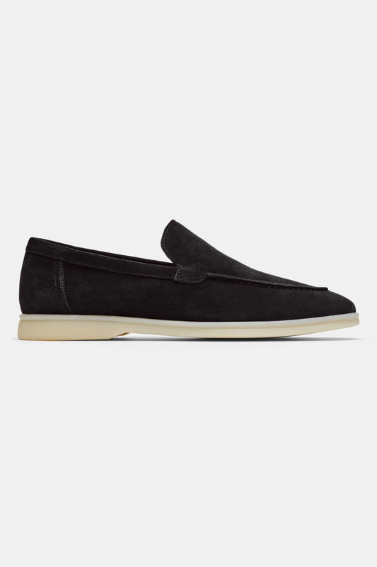 SUEDE CASUAL LOAFER - BLACK