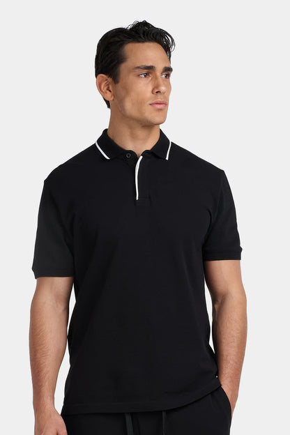 PRESTON POLO T SHIRT - BLACK