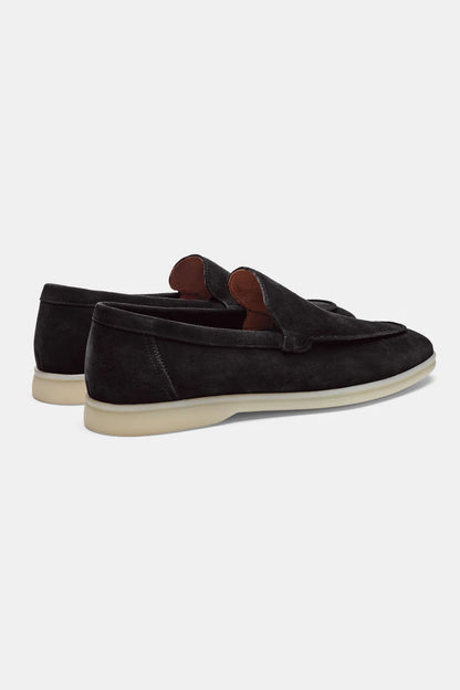 SUEDE CASUAL LOAFER - BLACK