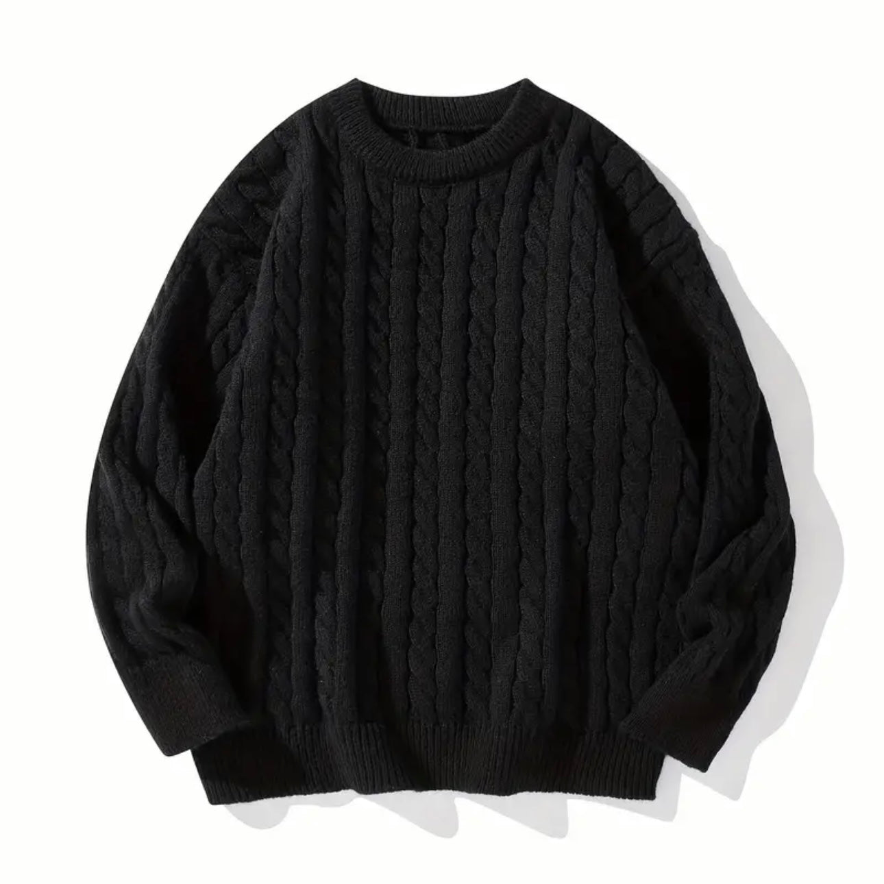 KNITTED HEAVYWEIGHT JUMPER - BLACK