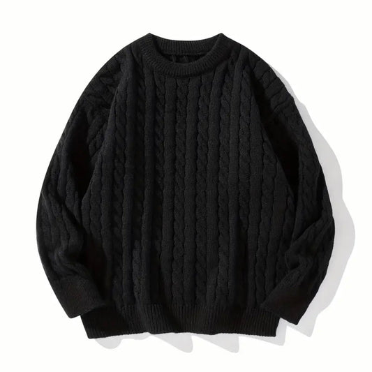 KNITTED HEAVYWEIGHT JUMPER - BLACK